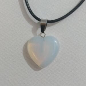 Blue and Cream Heart Pendant Necklace